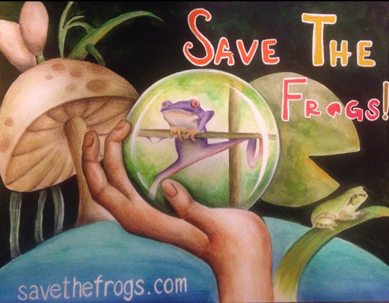 mushroom frog art