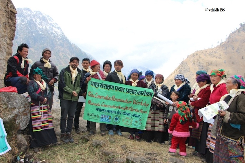 manaslu Amphibian Conservation Group at Pemathang monastery Lokpa biraj shrestha