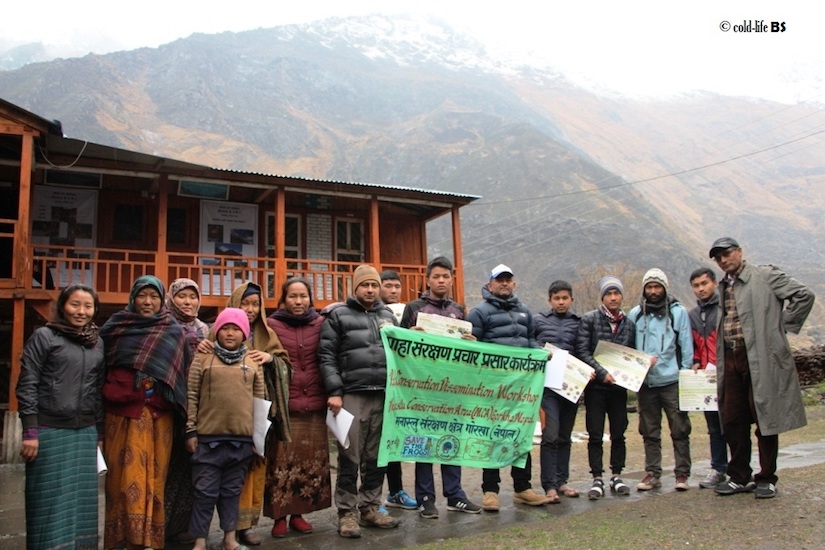 manaslu MCAP Office at Philim with Amphibian Conservation Group biraj shrestha