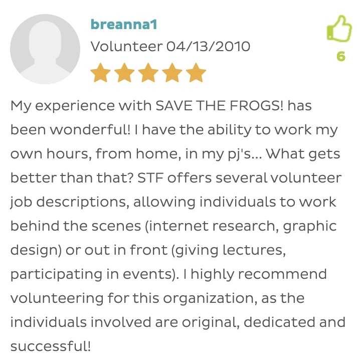 save the frogs testimonials