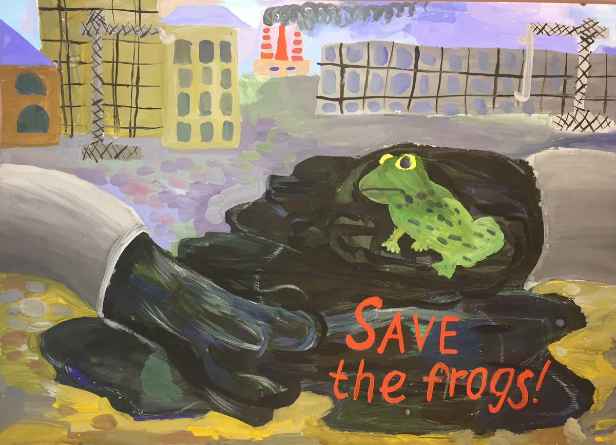 Лилия-Мкртчян-Russia-2020-save-the-frogs-art-contest pollution oil spill